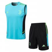22-23 Juventus Light Green Soccer Football Training Ki (Singlet + Short) Man