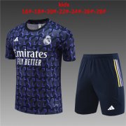 23-24 Real Madrid Purple Short Soccer Football Training Kit (Top + Short) Youth