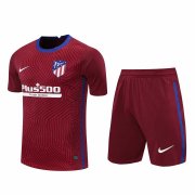 20-21 Atletico Madrid Goalkeeper Red Man Soccer Football Jersey + Shorts Set