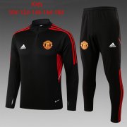 22-23 Manchester United Black Soccer Football Training Kit Youth