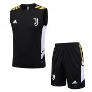 22-23 Juventus Black Soccer Football Training Kit (Singlet + Shorts) Man