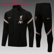 21-22 Liverpool Black Gold Soccer Football Training Kit (Jacket + Pants) Youth