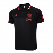 23-24 Manchester United Black Soccer Football Polo Top Man
