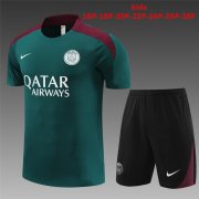 24-25 PSG Dark Green Short Soccer Football Training Kit (Top + Short) Youth