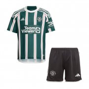 23-24 Manchester United Away Soccer Football Kit (Top + Short) Youth