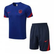 21-22 Atletico Madrid Blue Short Soccer Football Training Kit ( Top + Short ) Man