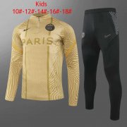 20-21 PSG 50th Anniversary Gold Kids Half Zip Soccer Football Sweater + Pants