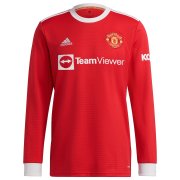 21-22 Manchester United Home Long Sleeve Man Soccer Football Kit