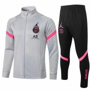 21-22 PSG Grey Soccer Football Training Suit(Jacket + Pants) Man