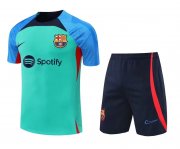 22-23 Barcelona Green Short Soccer Football Training Kit ( Top + Short ) Man