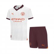 23-24 Manchester City Away Soccer Football Kit (Top + Short) Youth