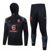 23-24 AC Milan Black Soccer Football Training Kit Man #Hoodie