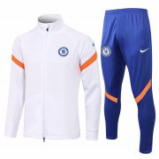 21-22 Chelsea White Soccer Football Training Suit (Jacket + Pants) Man