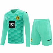 20-21 Borussia Dortmund Goalkeeper Green Long Sleeve Man Soccer Football Jersey + Shorts Set