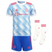 21-22 Manchester United Away Youth Soccer Football Kit (Shirt+Short+Socks)
