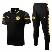 22-23 Dortmund Black Soccer Football Training Kit (Polo + Pants) Man