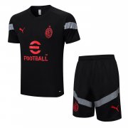 22-23 AC Milan Black Short Soccer Football Training Kit (Top + Short) Man
