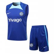 22-23 Chelsea Blue Soccer Football Training Kit (Singlet + Shorts) Man