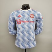21-22 Manchester United Away Long Sleeve Man Soccer Football Kit #Player Version