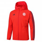 22-23 S. C. Internacional Hoodie Red All Weather Windrunner Soccer Football Jacket Man