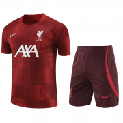 23-24 Liverpool Burgundy Short Soccer Football Training Kit (Top + Short) Man