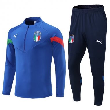 2022 Italy Blue Soccer Football Training Kit Man
