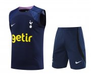 23-24 Tottenham Hotspur Navy Soccer Football Training Kit (Singlet + Short) Man