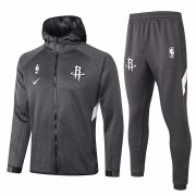2020-21 Houston Rockets Grey Men Hoodie Soccer Football Jacket + Pants