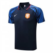 2022 Netherlands Navy Soccer Football Polo Top Man