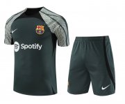 23-24 Barcelona Dark Grey Short Soccer Football Training Kit (Top + Short) Man
