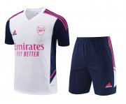 23-24 Arsenal White Short Soccer Football Training Kit (Top + Short) Man