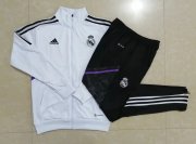 22-23 Real Madrid White Soccer Football Training Kit (Jacket + Pants) Man