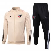 23-24 Sao Paulo FC Beige Soccer Football Training Kit (Jacket + Pants) Man