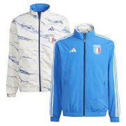 2023 Italy On-Field Team Logo Anthem Reversible Blue&White Full-Zip Soccer Football Windrunner Jacket Man