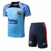 22-23 Barcelona Blue Soccer Football Training Kit (Top + Short) Man