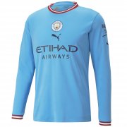 22-23 Manchester City Home Soccer Football Kit Man #Long Sleeve