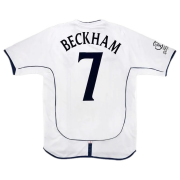 2002 England Home Soccer Football Kit Man #Retro Beckham #7