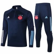 2020-21 Ajax Navy Half Zip Men Soccer Football Jacket + Pants