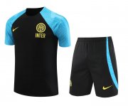 23-24 Inter Milan Black Short Soccer Football Training Kit (Top + Short) Man