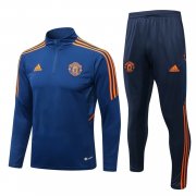 21-22 Manchester United Deep Blue Soccer Football Training Kit Man