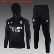 23-24 Real Madrid Black Soccer Football Training Kit (Sweatshirt + Pants) Youth #Hoodie