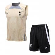 21-22 Liverpool Apricot Soccer Football Training Kit (Singlet + Short) Man