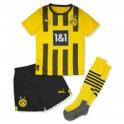 22-23 Borussia Dortmund Home Soccer Football Full Kit ( Top + Short + Sock ) Youth