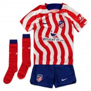 22-23 Atletico Madrid Home Soccer Football Kit (Top + Short + Socks) Youth