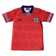 1990 England Away Red Soccer Football Kit Man #Retro