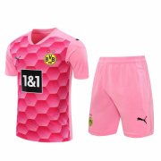 20-21 Borussia Dortmund Goalkeeper Pink Man Soccer Football Jersey + Shorts Set