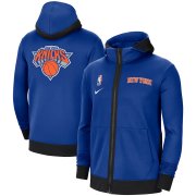 New York Knicks 21-22 Hoodie Blue Authentic Showtime Performance Full-Zip Jacket Man