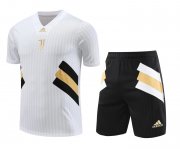 23-24 Juventus White Short Soccer Football Training Kit (Top + Short) Man