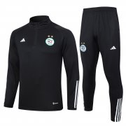 2023 Algeria Black Soccer Football Training Kit (Sweatshirt + Pants) Man