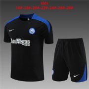 24-25 Inter Milan Black Short Soccer Football Training Kit (Top + Short) Youth